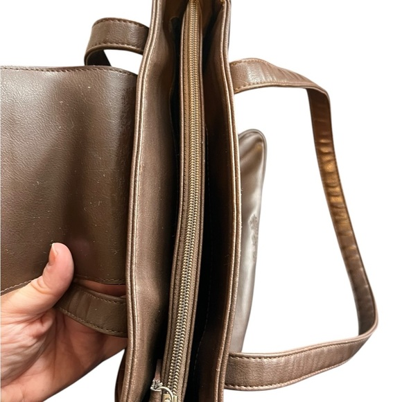 Renato Belstra Jeans Couture Brown Leather Tote Bag – Floral Cutout Design - Picture 7 of 11
